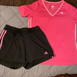 Sz M Adidas Pink & Black Soccer Outfit